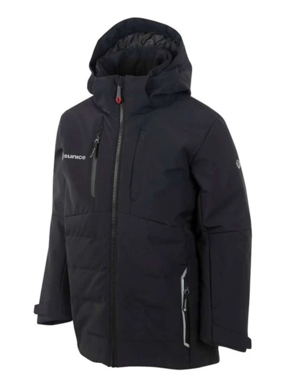 Sunice Black Hooded Kids insulated ski Jacket (Size boys 12)
